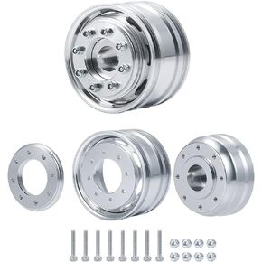 2Pcs Aluminum Front Wheels Rims for 1/14 Tamiya Truck Climbing Tractor RC Car