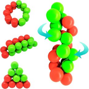 Boxgear Inseparable Rainbow Ball Sensory Fidget Toy Stress Relief Toy Boy Girl 3-12 Year Old, Creative Preschool Learning Activities, Toddler Fidget Toys (Red-Green) in Kuwait