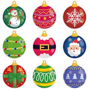 45PCS Christmas Ball Cutouts for Bulletin Board Decoration, Christmas Balls Paper Cut-Outs Ornaments Cut Outs for Christmas Party Home School Classroom Bulletin Board Decorations