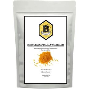 Beesworks Candelilla Wax Pellets Approximately 8 oz /0.5 lbs | 100% Pure Food Grade Vegan Wax for DIY Candle Making, Soap, and Lip Balm | Cosmetic Grade Wax in Kuwait