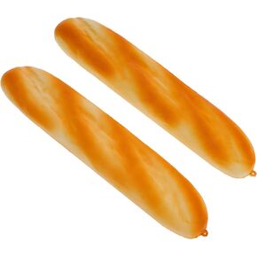 Gresorth 11 inch PU Material Fake Cake Artificial French Long Bread Decoration Model Kitchen Toys Prop - 2pcs