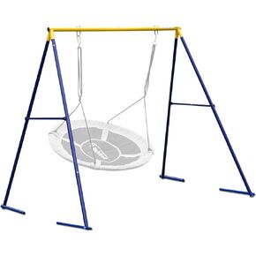 Saucer Swing Frame Stand Alone Heavy Duty for Kids Outdoor(BL/YE) in Saudi Arabia