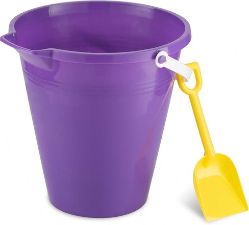 4E's Novelty 9" Large Sand Bucket with Shovel [12 Pack Bulk] Beach Buckets - Beach Toys for Kids & Toddlers, Party Favors Holders in Saudi Arabia