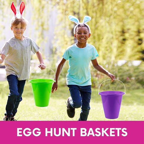 4E's Novelty 9" Large Sand Bucket with Shovel [12 Pack Bulk] Beach Buckets - Beach Toys for Kids & Toddlers, Party Favors Holders in Saudi Arabia