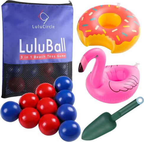 LuluBall Outdoor Beach Toss Game Set, Beach Games, The Beach Must-Have Game for Family Adult Kids Friends (American Blue) in Kuwait