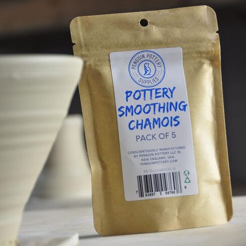 بينجوين بوتري - شمواه شمواه مقصوص مسبقًا لتنعيم حافة الوعاء - فائق النعومة - مقاس S - يناسب راحة يدك (مجموعة من 5 قطع) in Kuwait