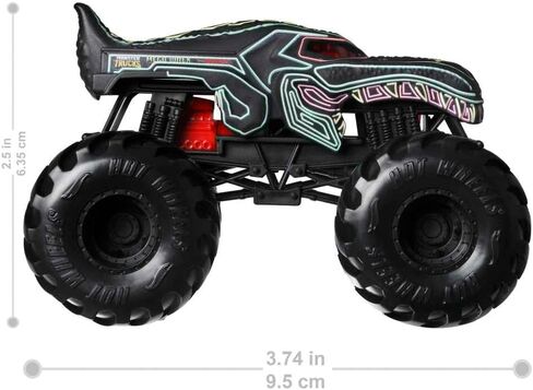 Hot Wheels Monster Trucks Oversized 1:24 Scale Diecast Neon Mega Wrex in Saudi Arabia