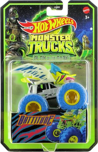 Hot Wheels 2023 Monster Trucks 1:64 Scale Diecast Glow in The Dark Battitude in Saudi Arabia