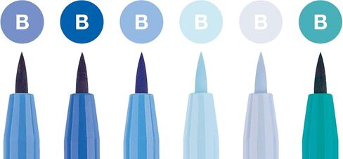 Faber-Castell Pitt Artists Shades of Blue Pen Brush (Wallet of 6) in Kuwait