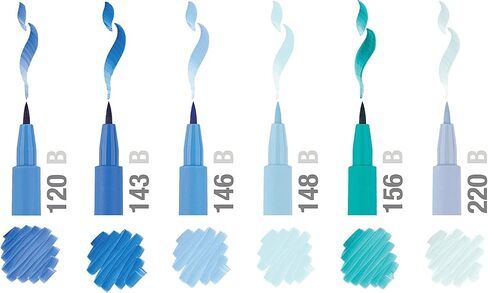 Faber-Castell Pitt Artists Shades of Blue Pen Brush (Wallet of 6) in Kuwait