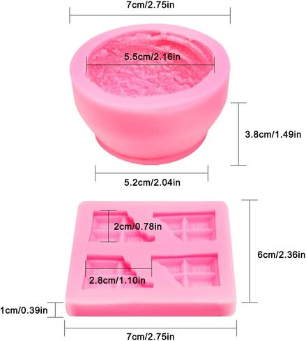 AIFUDA Candle Making Mould, 2 Pcs 3D Ice Cream Ball Shape Molds and 2 Pcs Half Chocolate Shape Soap Molds, for DIY Candle, Soap, Bath Bomb, Beeswax, Cake Decoration in Saudi Arabia
