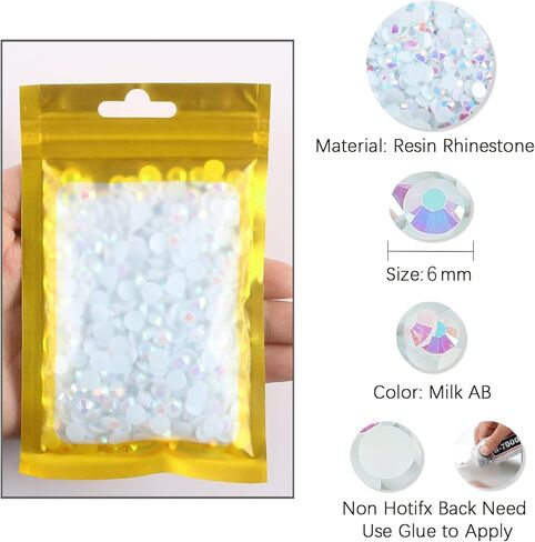 500 قطعة 6 مم 26 جرام من حجر الراين الجيلي AB اللون غير الإصلاح اللامع من حجر الراين اللامع للأكواب والزجاجات والأكواب والديكور الحرفي... in Kuwait