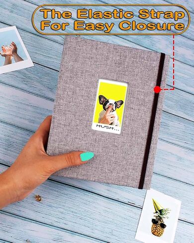 ألبوم صور صغير 208 صورة رأسية - غطاء من الكتان، ألبوم صور متوافق مع بطاقات صور K-pop، Fujifilm Instax Mini Film 7s 8 9 11، Polaroid PIC 300، HP Sprocket، أزرق in Kuwait