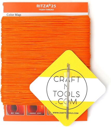 Amber Glow 0.6mm RITZA 25 Tiger Thread for Leather Craft | Waxed Tiger Thread | Ritza 25 Thread | Waxed Polyester | Saddlers Thread in Kuwait