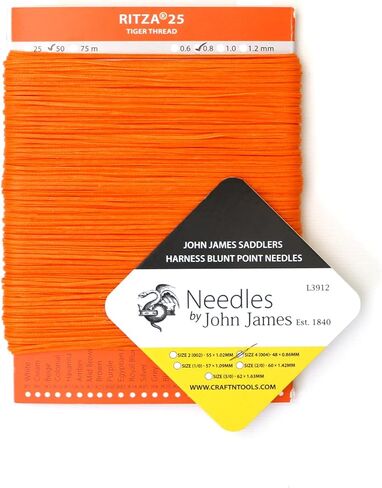 Amber Glow 0.6mm RITZA 25 Tiger Thread for Leather Craft | Waxed Tiger Thread | Ritza 25 Thread | Waxed Polyester | Saddlers Thread in Kuwait