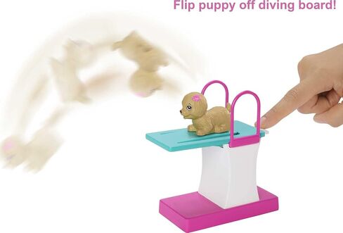Barbie Dreamhouse Adventures Swim 'n Dive Doll, 11.5-Inch, in Swimwear, with Swimming Feature, Diving Board and Puppy, Gift for 3 to 7 Year Olds in Saudi Arabia