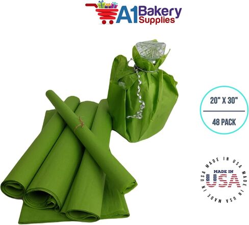 Oasis Green Tissue Paper 20 Inch X 30 Inch 48 Sheets Premium Gift Wrap Tissue Paper Made in USA in Saudi Arabia