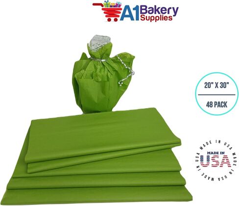 Oasis Green Tissue Paper 20 Inch X 30 Inch 48 Sheets Premium Gift Wrap Tissue Paper Made in USA in Saudi Arabia