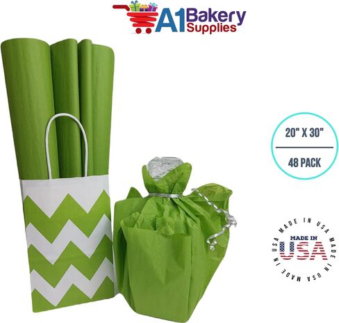 Oasis Green Tissue Paper 20 Inch X 30 Inch 48 Sheets Premium Gift Wrap Tissue Paper Made in USA in Saudi Arabia