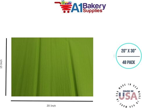 Oasis Green Tissue Paper 20 Inch X 30 Inch 48 Sheets Premium Gift Wrap Tissue Paper Made in USA in Saudi Arabia