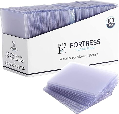 Fortress Trading 3" x 4" Peel Off Clear Regular Top Loaders for Cards Sleeves Basketball Card Protectors Toploader Protectors 100ct Baseball Card Sleeves Trading Card Sleeve Baseball Card Top Loaders in Saudi Arabia