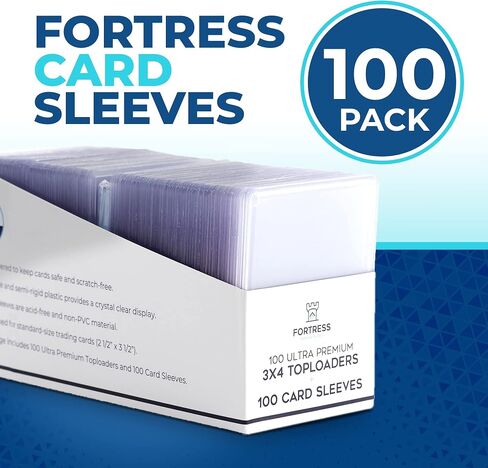 Fortress Trading 3" x 4" Peel Off Clear Regular Top Loaders for Cards Sleeves Basketball Card Protectors Toploader Protectors 100ct Baseball Card Sleeves Trading Card Sleeve Baseball Card Top Loaders in Saudi Arabia