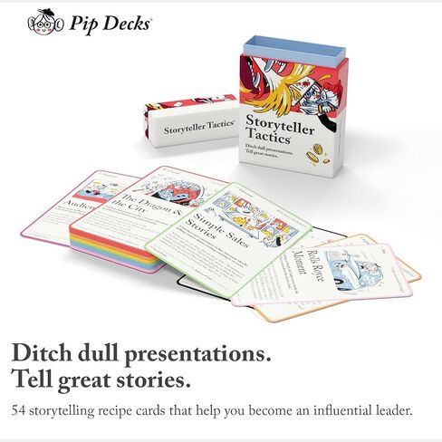 Pip Decks Storyteller Tactics Card Deck, Business Tool to Improve Your Influence and Persuasion in Workshops, Sales Pitches, Presentations and More, 54 Cards in a Case in Saudi Arabia