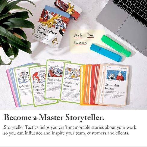 Pip Decks Storyteller Tactics Card Deck, Business Tool to Improve Your Influence and Persuasion in Workshops, Sales Pitches, Presentations and More, 54 Cards in a Case in Saudi Arabia
