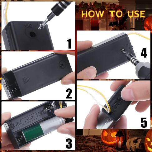 4 Pcs Halloween Glowing LED Light Up Eyes for Mask Cosplay Laser Eyes with Battery Box, Battery Not Included(Red Light) in Saudi Arabia