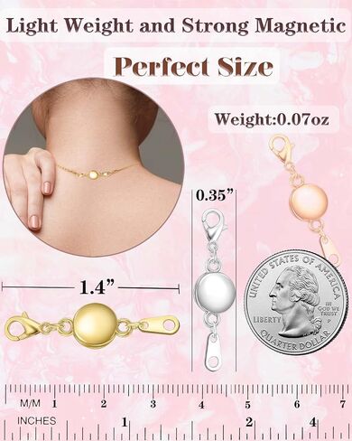 Dailyacc Magnetic Necklace Clasps and Closures - Round Bracelet Extender Clasps for Jewelry Making in Saudi Arabia