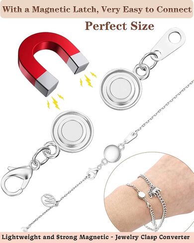Dailyacc Magnetic Necklace Clasps and Closures - Round Bracelet Extender Clasps for Jewelry Making in Saudi Arabia