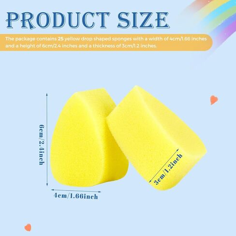 Rcybeo 25 Pcs Face Paint Sponges Petal Face Painting Stencils Oval High Density Face Painting Supplies Brushes Bulk Body Paint Sponge for Kids Adults Makeup Body Paint Art Craft in Kuwait