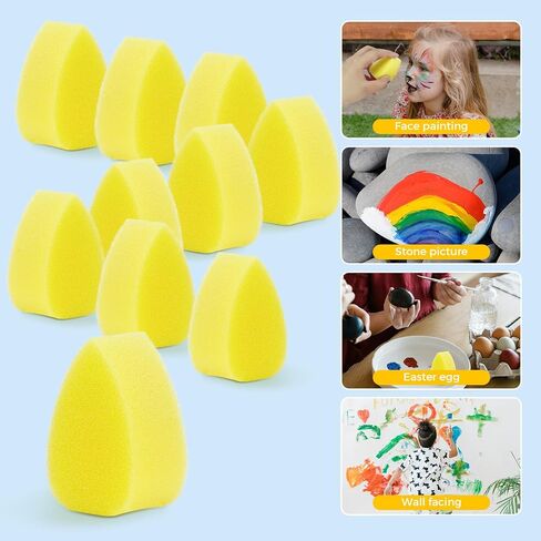 Rcybeo 25 Pcs Face Paint Sponges Petal Face Painting Stencils Oval High Density Face Painting Supplies Brushes Bulk Body Paint Sponge for Kids Adults Makeup Body Paint Art Craft in Kuwait