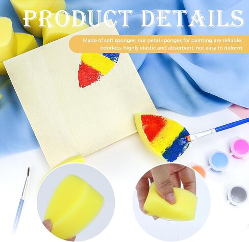 Rcybeo 25 Pcs Face Paint Sponges Petal Face Painting Stencils Oval High Density Face Painting Supplies Brushes Bulk Body Paint Sponge for Kids Adults Makeup Body Paint Art Craft in Kuwait