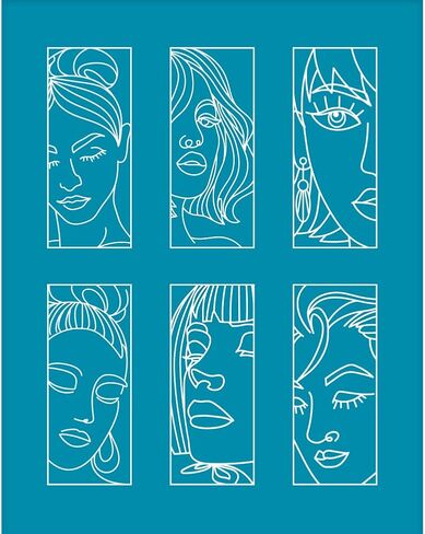 OLYCRAFT Abstract Face Clay Stencil Silk Screen Stencils Silk Screen for Polymer Clay Reusable Mesh Stencils Transfer Washable Home Decor for Polymer Clay Jewelry Making - 5x4 Inch in Kuwait