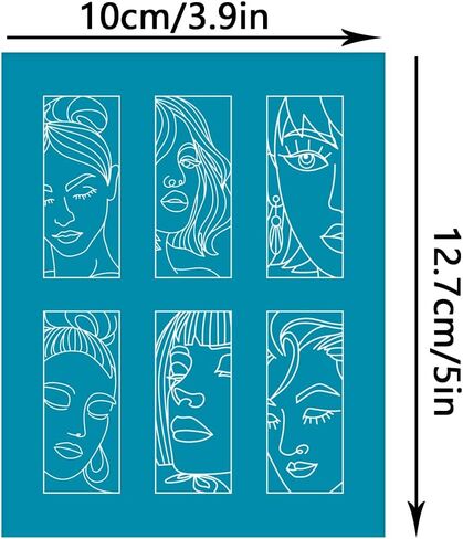 OLYCRAFT Abstract Face Clay Stencil Silk Screen Stencils Silk Screen for Polymer Clay Reusable Mesh Stencils Transfer Washable Home Decor for Polymer Clay Jewelry Making - 5x4 Inch in Kuwait