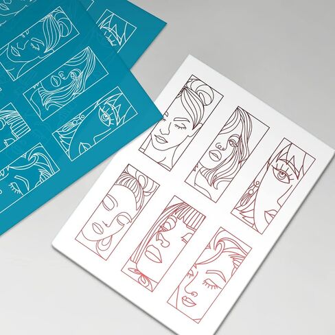 OLYCRAFT Abstract Face Clay Stencil Silk Screen Stencils Silk Screen for Polymer Clay Reusable Mesh Stencils Transfer Washable Home Decor for Polymer Clay Jewelry Making - 5x4 Inch in Kuwait
