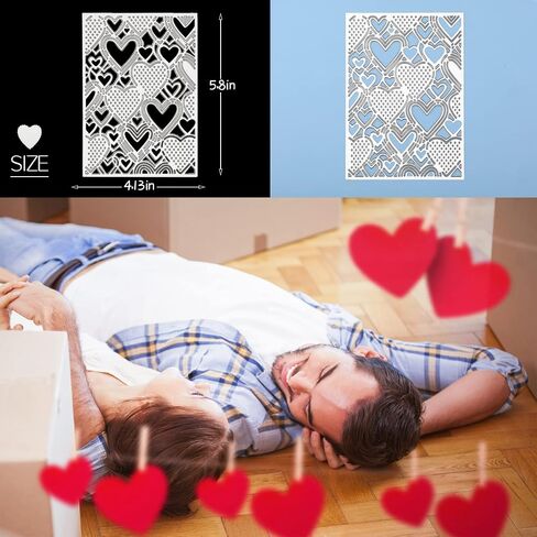 8 Pieces Heart Love Letter Metal Die Cuts Happy Valentine's Day Cutting Dies Stencils for Scrapbooking, Card Making, Photo Album DIY Crafts and Valentine's Day Décor in Saudi Arabia