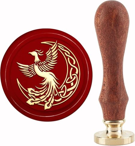 CRASPIRE Crow Wax Seal Stamp Halloween Raven Sealing Wax Stamps Moon Vintage 30mm Removable Brass Head Sealing Stamp with Wooden Handle for Wedding Invitations Envelope Wrap in Saudi Arabia