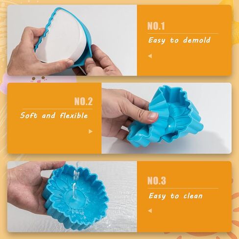 قطعتان من قوالب فريشي، قوالب سيليكون عباد الشمس للخبز الطازج الآمن في الفرن، خرز عطري للسيارة، قوالب سيليكون لصنع صابون قوس قزح، قوالب شموع، مجموعة ديكور من راتنجات الإيبوكسي DIY in Kuwait