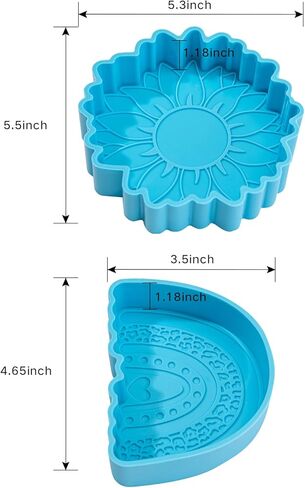 قطعتان من قوالب فريشي، قوالب سيليكون عباد الشمس للخبز الطازج الآمن في الفرن، خرز عطري للسيارة، قوالب سيليكون لصنع صابون قوس قزح، قوالب شموع، مجموعة ديكور من راتنجات الإيبوكسي DIY in Kuwait