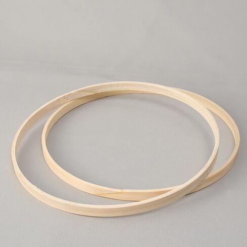 Bamboo Macrame Rings 12pcs Wooden Bamboo Floral Hoop Wreath Macrame Craft Dream Catcher Hoop Rings Round Macrame Rings for DIY Wedding Wreath Decor Wall Hanging Crafts 23cm in Saudi Arabia