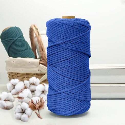 Macrame Cord 4mm, JeogYong 4mm Macrame Cord 109 Yards Natural Cotton Yarn Macrame Rope 4 Strand Twisted Craft Cord Cotton Rope for Wall Hanging Plant Hanger Craft Making in Kuwait