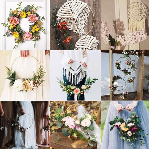 6 حزم 40.64 سم كبير معدن زهري بإكليل مكرام الذهب هوب خواتم هوب لصناع الحرف اليدوية، طوق مكرامي زهري لتزيين الزفاف، جدار معلقة حرفية، ذهبي in Kuwait