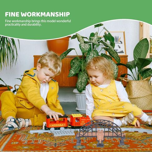 Toyvian Wooden Train Tracks Suspension Bridge Toy Wood Cross Railway Toys Train Scene Layout Props Toy Train Accessory for Kids Toddlers (Grey) Wooden Train Accessories in Kuwait