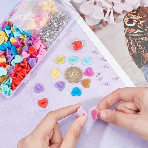 CHGCRAFT 150Pcs 10Colors Plastic Heart Lapel Pin Backs Butterfly Clutch Pin Backings with 150Pcs Brass Tie Tacks Lapel Pin Brooch Findings Rubber Pin for Lapel Pins Jewelry Making and DIY Craft in Saudi Arabia