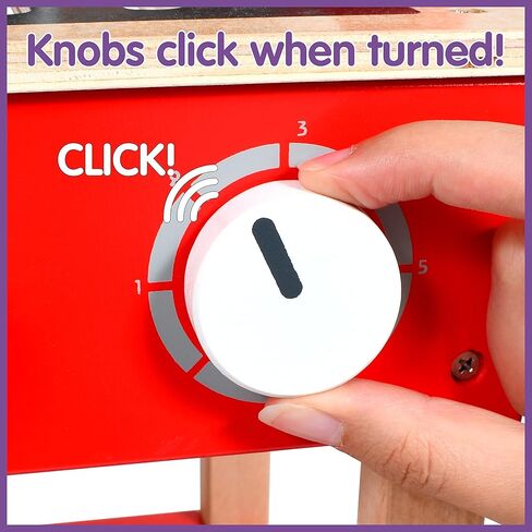 مجموعة لعب SPARK & WOW Grill - لعبة طبخ خشبية للأطفال - 18 نوعًا من الأطعمة والأواني المختلفة - تلهم اللعب التظاهري والخيال بالشواء in Kuwait