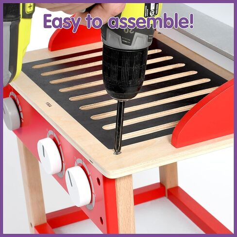 مجموعة لعب SPARK & WOW Grill - لعبة طبخ خشبية للأطفال - 18 نوعًا من الأطعمة والأواني المختلفة - تلهم اللعب التظاهري والخيال بالشواء in Kuwait