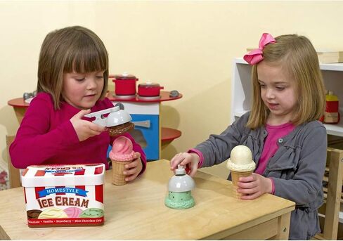 Melissa & Doug Ice Cream Scoop Set: Play Food Set Bundle with 1 Theme Compatible M&D Scratch Fun Mini-Pad (04087) in Saudi Arabia