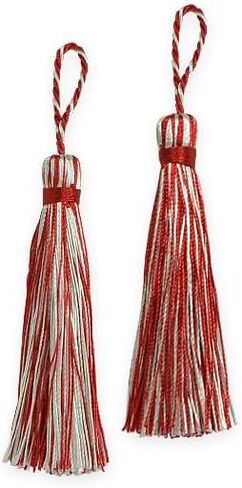 Expo International 3 1/2" Fiber Key Tassel Pack of 2 Patches/Appliques, Red/White in Saudi Arabia